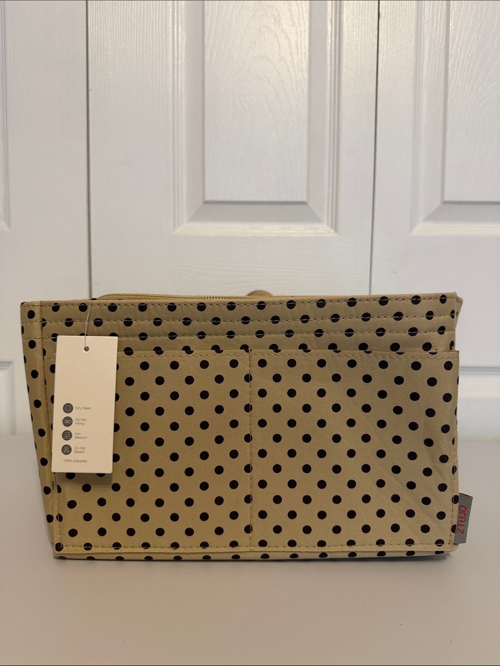 Polka Dot Beige & Black Tote Organizer